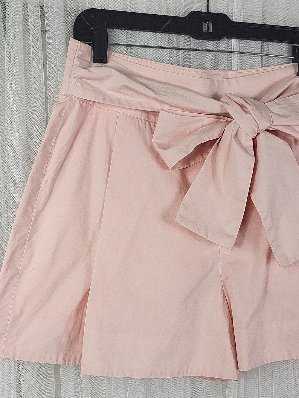 J Crew tie-waist short in cotton‎ poplin/baby pink. Size 10